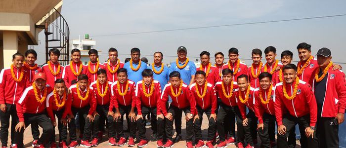 नेपाली यू–२३ फुटबल टिमलाई विदाई